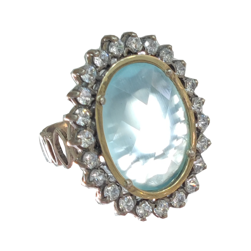 Bicolor silver gold ring