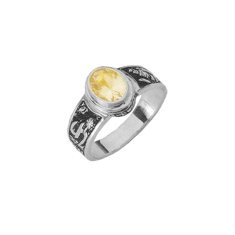 White gold college ring