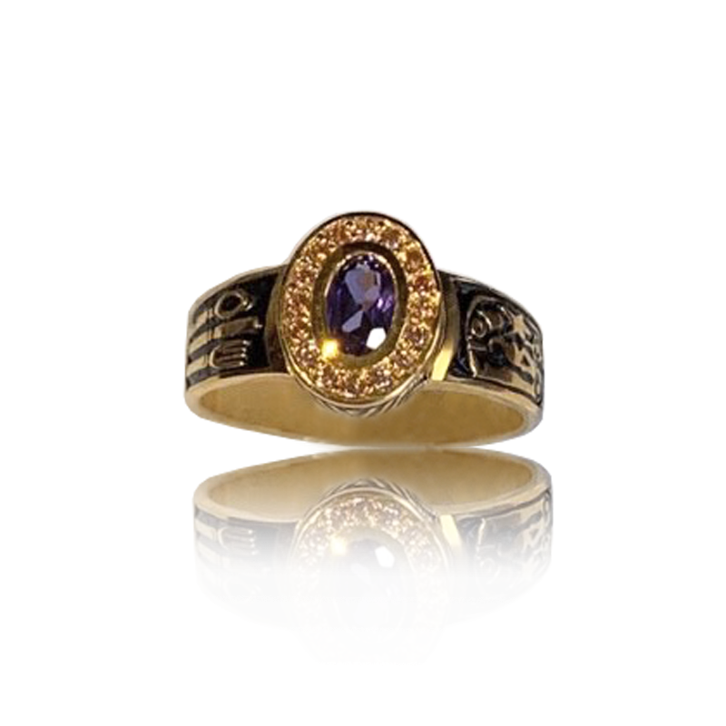 Gold graduation ring