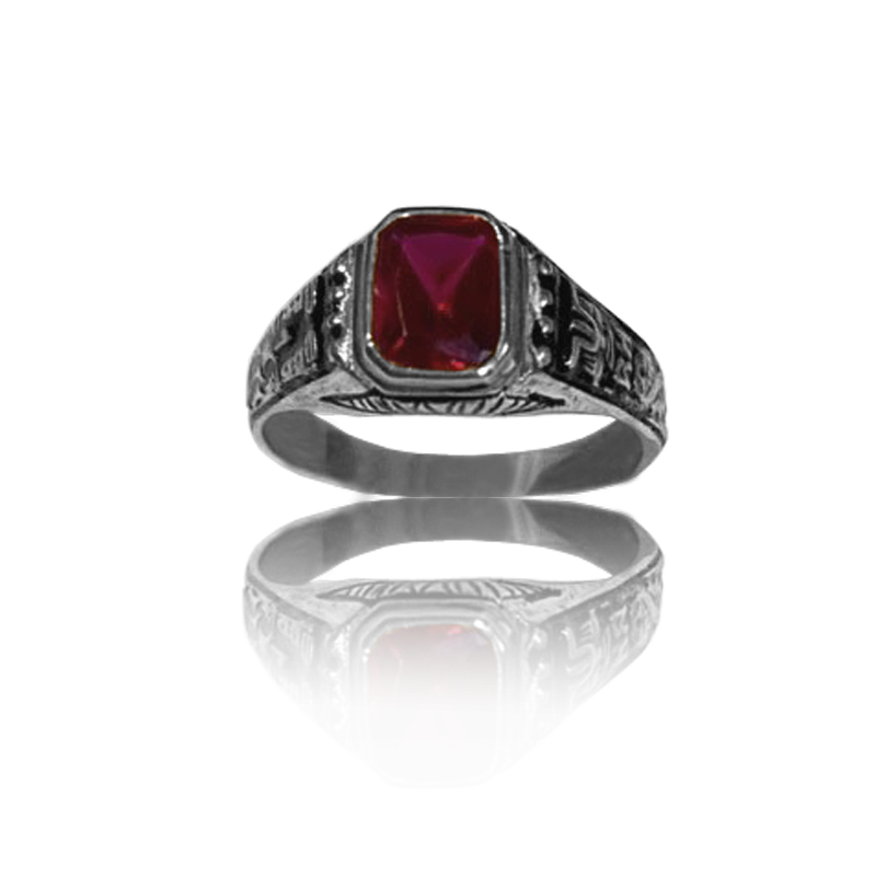 Silver graduation ring