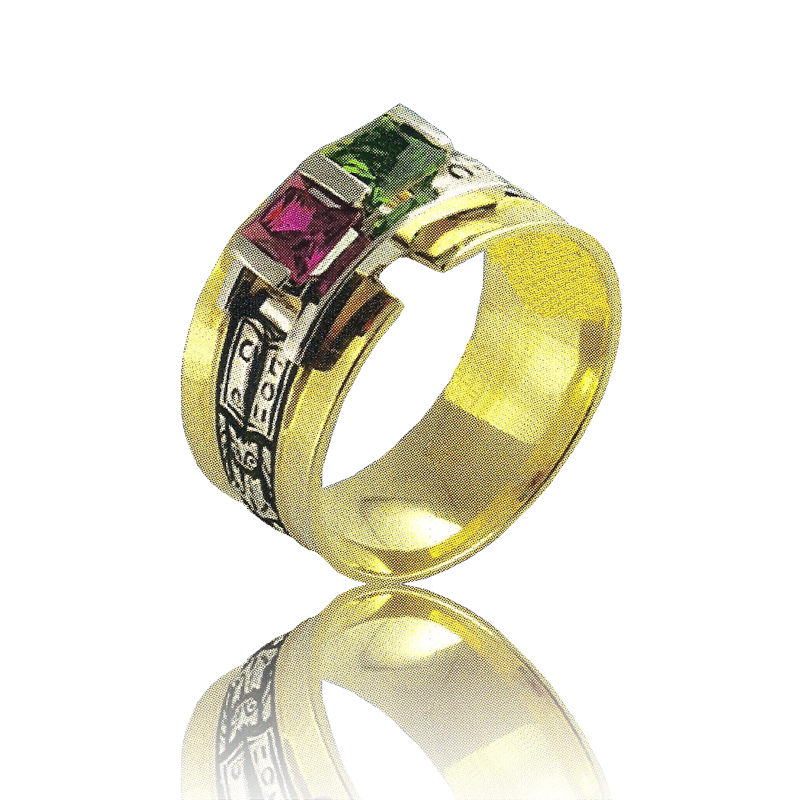 Gold graduation ring