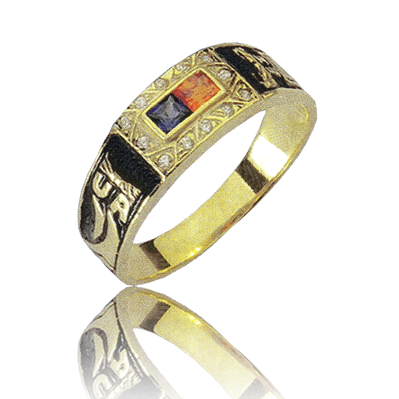 Gold graduation ring