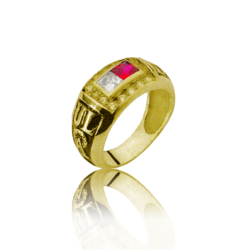 Gold graduation ring