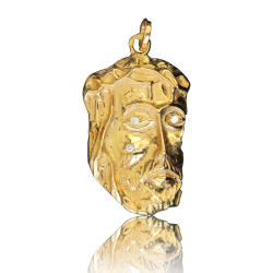 Gold Christ face medal