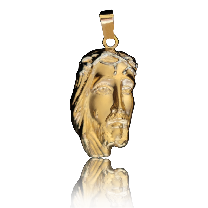 Medalha cara de Cristo ouro