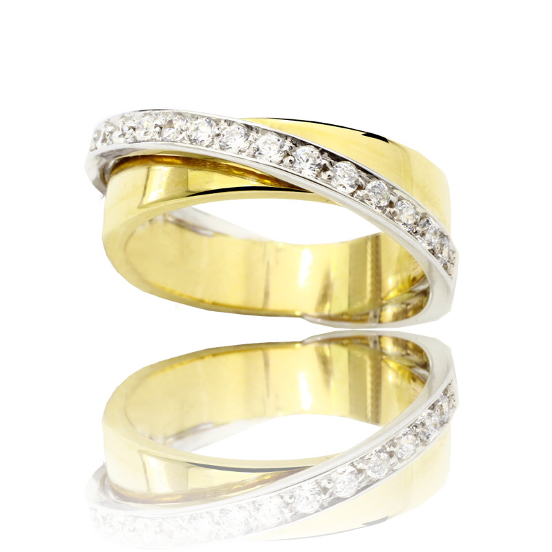 Anel bicolor ouro