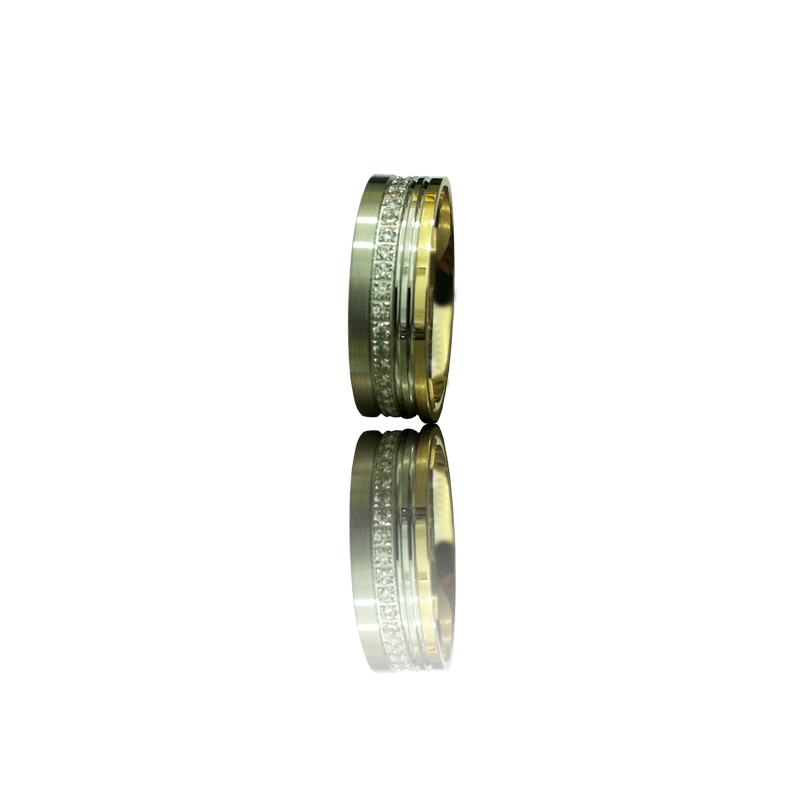 Aliança ouro bicolor