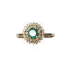 Anel ouro diamantes esmeralda