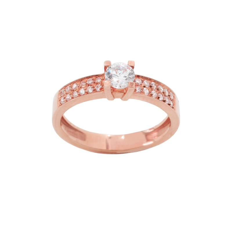 Anel ouro rosa