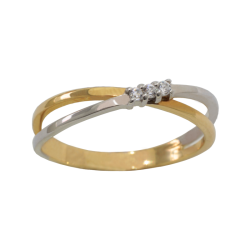 Anel bicolor ouro