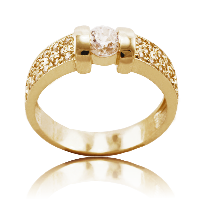 Anel ouro amarelo