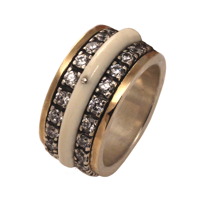 Bicolor ring gold silver